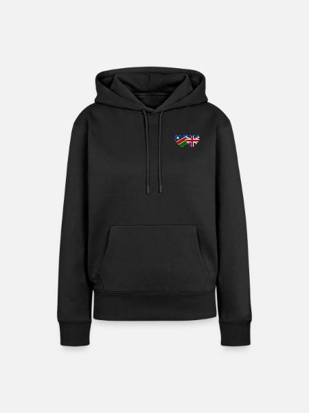 Namibia Großbritannien Flagge Herz - Frauen Premium Bio Hoodie - Schwarz