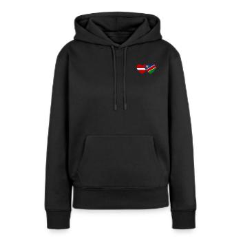 Latvia Namibia Flag Heart - Women’s Premium Organic Hoodie - black - Front - Julia (174cm)