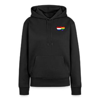 Drapeau arc-en-ciel de la Hollande - Sweat à capuche Premium bio Femme - noir - Devant - Julia (174cm)