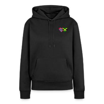 Norwegen Jamaika Flagge Herz - Frauen Premium Bio Hoodie - Schwarz - Vorne - Julia (174cm)