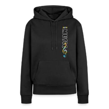 Musique tye die - Sweat à capuche Premium bio Femme - noir - Devant - Julia (174cm)