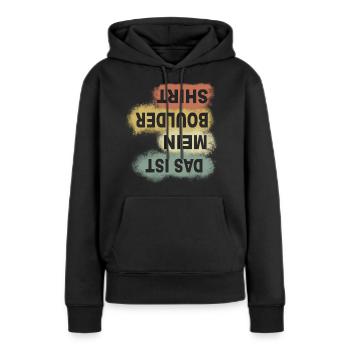 Bouldern Klettern Sportkletterer Geschenk - Frauen Premium Bio Hoodie - Schwarz - Vorne - Julia (174cm)