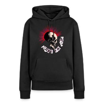 Punk ist nicht tot - Frauen Premium Bio Hoodie - Schwarz - Vorne - Julia (174cm)