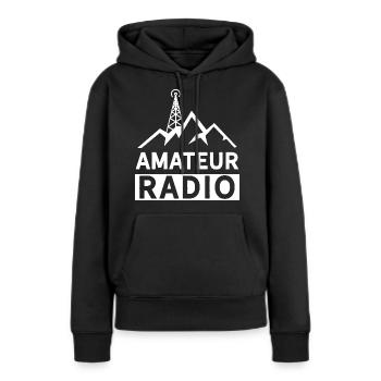Radio amateur radio amateur RAdio - Sweat à capuche Premium bio Femme - noir - Devant - Julia (174cm)