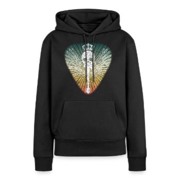 Gitarre Totenkopf Bass Ukulele Plektrum Plektron - Frauen Premium Bio Hoodie - Schwarz - Vorne - Julia (174cm)