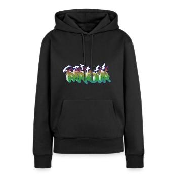 Parkour Freerunning Traceur - Sweat à capuche Premium bio Femme - noir - Devant - Julia (174cm)
