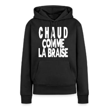 chaud comme la braise - Sweat à capuche Premium bio Femme - noir - Devant - Julia (174cm)
