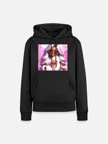 Lady - Frauen Premium Bio Hoodie - Schwarz