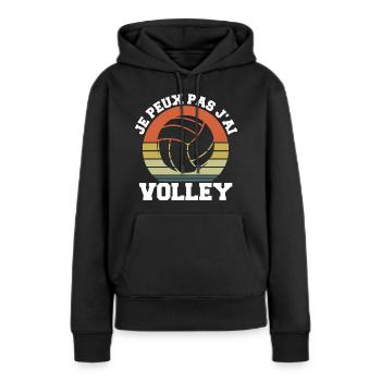 Ich kann nicht Ich habe Volley Humor Geschenk - Frauen Premium Bio Hoodie - Schwarz - Vorne - Julia (174cm)