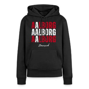Aalborg im Herzen, Dänemark Gegenwart - Frauen Premium Bio Hoodie - Schwarz - Vorne - Julia (174cm)