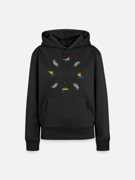 Schmetterling - Botanische Kunst LGBTQ - Frauen Premium Bio Hoodie - Schwarz