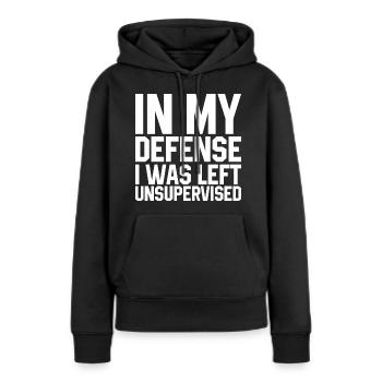 J’ai été laissé sans surveillance Citation - Sweat à capuche Premium bio Femme - noir - Devant - Julia (174cm)