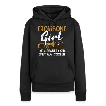 Trombone Girls Brass Band Tromboniste - Sweat à capuche Premium bio Femme - noir - Devant - Julia (174cm)