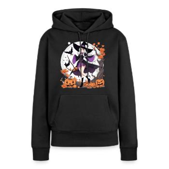 Halloween Anime Hexe - Frauen Premium Bio Hoodie - Schwarz - Vorne - Julia (174cm)