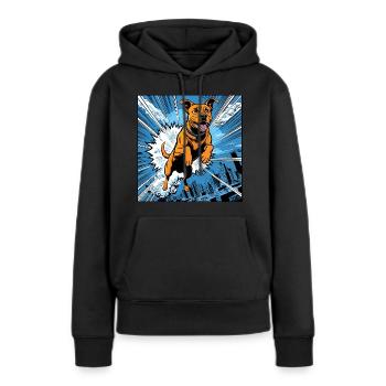 Action Dog - Women’s Premium Organic Hoodie - black - Front - Julia (174cm)