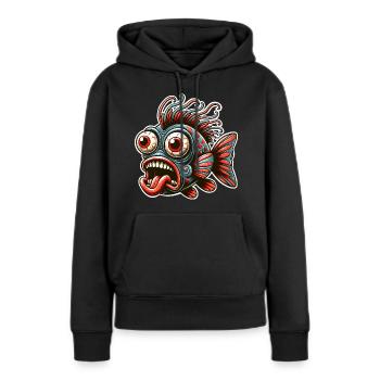 Fisch Crazy - Frauen Premium Bio Hoodie - Schwarz - Vorne - Julia (174cm)
