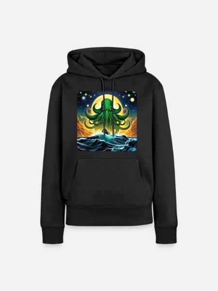 Unsterblicher Cthulhu Monster - Frauen Premium Bio Hoodie - Schwarz