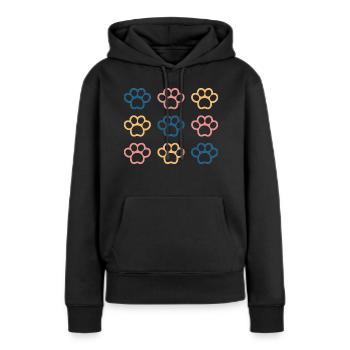patte de chien - Sweat à capuche Premium bio Femme - noir - Devant - Julia (174cm)