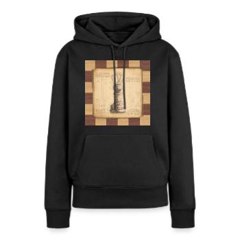 Schach König / Königin. Altmodischer vintage Stil. - Frauen Premium Bio Hoodie - Schwarz - Vorne - Julia (174cm)