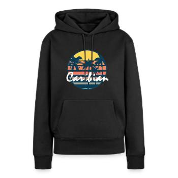 Karibik Palmen - Frauen Premium Bio Hoodie - Schwarz - Vorne - Julia (174cm)