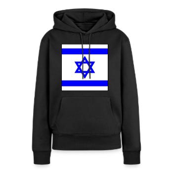 Israël - Sweat à capuche Premium bio Femme - noir - Devant - Julia (174cm)
