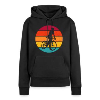 Cycliste de route Vélo de route Cyclisme de route Vélo de route - Sweat à capuche Premium bio Femme - noir - Devant - Julia (174cm)