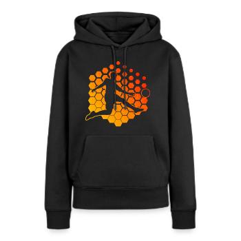 Fussballspielen Fussballer Fussballspieler - Frauen Premium Bio Hoodie - Schwarz - Vorne - Julia (174cm)