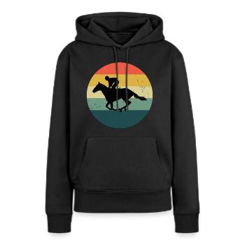 Chasse Équitation Dressage Équitation Équitation Équitation Dressage Équitation - Sweat à capuche Premium bio Femme - noir - Devant - Julia (174cm)