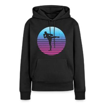 Hommes Femmes Muay Thai Boxe Thaï Thaï Thaï - Sweat à capuche Premium bio Femme - noir - Devant - Julia (174cm)