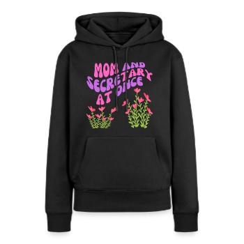 Mama und Sekretärin - Frauen Premium Bio Hoodie - Schwarz - Vorne - Julia (174cm)