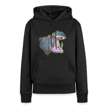hippo - Women’s Premium Organic Hoodie - black - Front - Julia (174cm)
