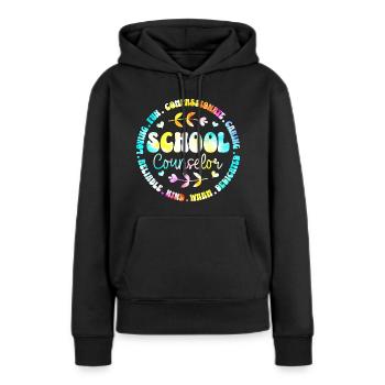 Conseil Scolaire Tie Dye Conseiller Scolaire - Sweat à capuche Premium bio Femme - noir - Devant - Julia (174cm)