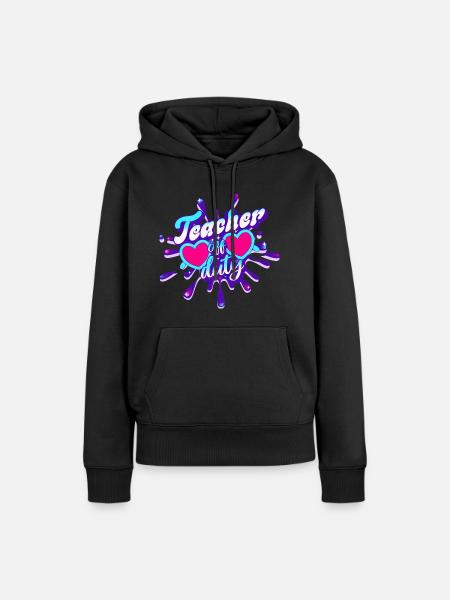 Last day school holidays summer teacher - Women’s Premium Organic Hoodie - black