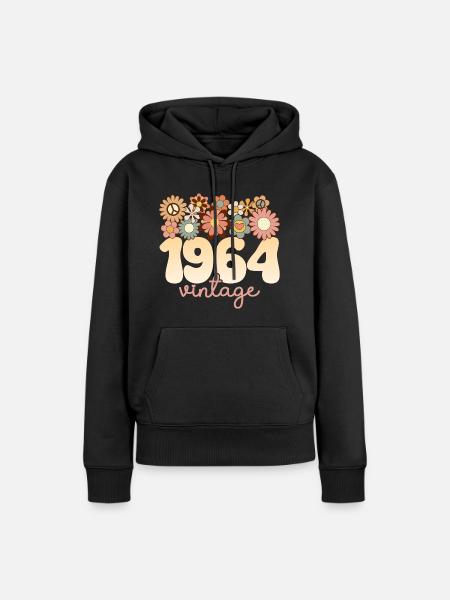Jahrgang Frau Jahr 1964 60 Jahre Jubiläum - Frauen Premium Bio Hoodie - Schwarz
