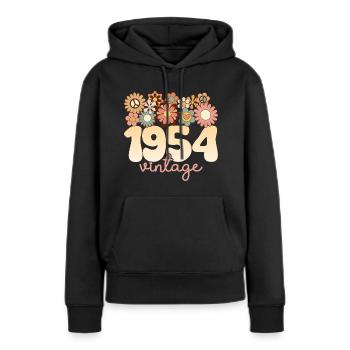 Vintage Woman Year 1954 70 Years Anniversary - Women’s Premium Organic Hoodie - black - Front - Julia (174cm)
