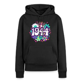 Retro Groovy Jahr 1944 Frau 80 Jahre Jubiläum - Frauen Premium Bio Hoodie - Schwarz - Vorne - Julia (174cm)