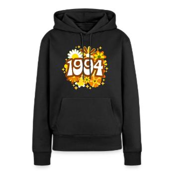 Retro Groovy Jahr 1994 Frau 30 Jahre Jubiläum - Frauen Premium Bio Hoodie - Schwarz - Vorne - Julia (174cm)