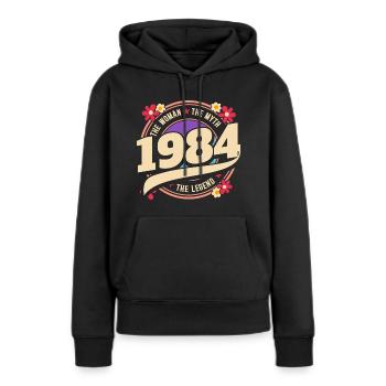 Year 1984 The Legend 40 Years Anniversary - Women’s Premium Organic Hoodie - black - Front - Julia (174cm)