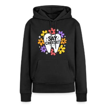 Retro Dental Humor Woman Dentist - Women’s Premium Organic Hoodie - black - Front - Julia (174cm)