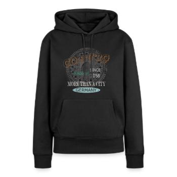 Authentic Coburg tuerkis best for black - Frauen Premium Bio Hoodie - Schwarz - Vorne - Julia (174cm)
