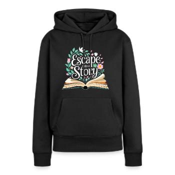 Book lover Reading fan - Women’s Premium Organic Hoodie - black - Front - Julia (174cm)