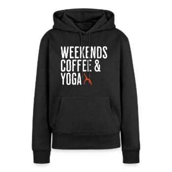 Entspannendes Zen-Wochenende Kaffee & Yoga - Frauen Premium Bio Hoodie - Schwarz - Vorne - Julia (174cm)