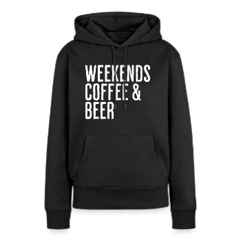 Kaffee- und Bierwochenenden Comedy-Wochenende - Frauen Premium Bio Hoodie - Schwarz - Vorne - Julia (174cm)