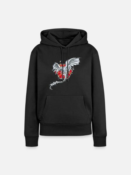 Dungeons & Dragons Valkoinen lohikäärme - Dame Premium hoodie, økologisk bomuld - sort