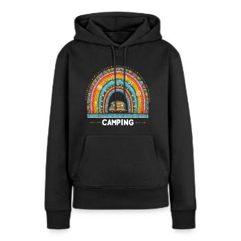 Rainbow Camping Tentes Holiday Time Out Caravane - Sweat à capuche Premium bio Femme - noir - Devant - Julia (174cm)