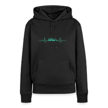 EKG HEARTBEAT KAYAK FUNNY KAJAKER CADEAU - Sweat à capuche Premium bio Femme - noir - Devant - Julia (174cm)