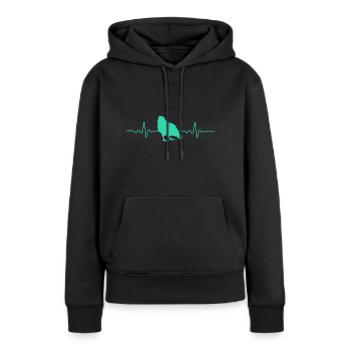HEARTBEAT POULET DRÔLE POULET POULET EKG CADEAU - Sweat à capuche Premium bio Femme - noir - Devant - Julia (174cm)