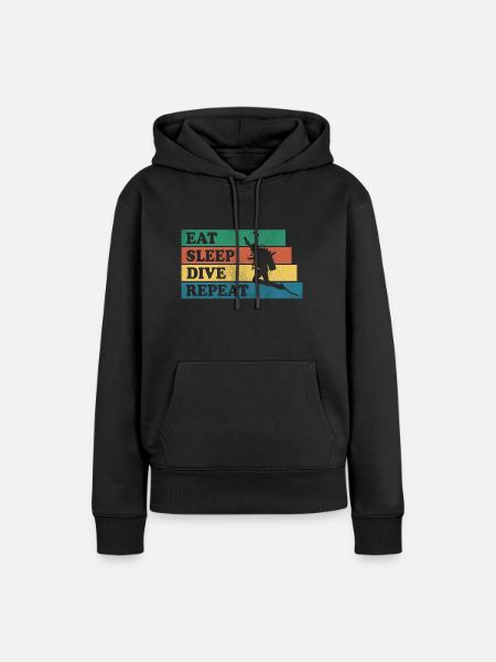 Eat SLEEP DIVE REPEAT PLONGÉE SOUS-MARINE CADEAU - Sweat à capuche Premium bio Femme - noir