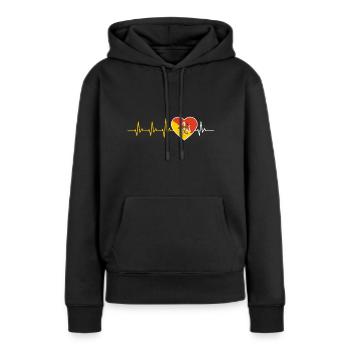 HEART ING SICILY SICILIAN FLAG GIFT - Women’s Premium Organic Hoodie - black - Front - Julia (174cm)