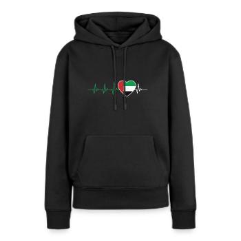 HERZSCHLAG DUBAI ARABISCHE EMIRATE FLAGGE GESCHENK - Frauen Premium Bio Hoodie - Schwarz - Vorne - Julia (174cm)